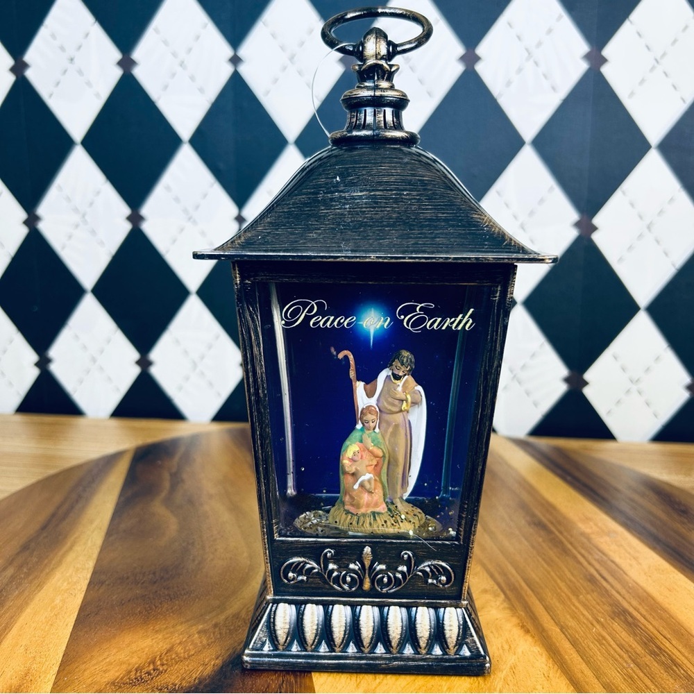 Battery Powered Nativity Lantern 9.5” Holy Family Lighted Decor Fontanini